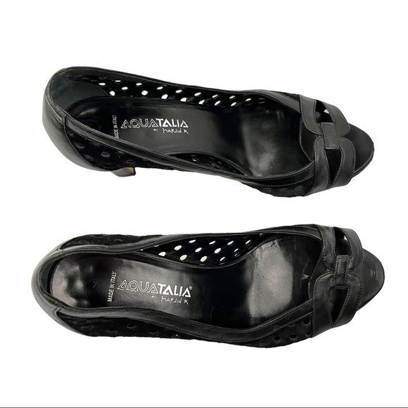 AQUATALIA Eyelet peep toe pumps - Picture 6 of 9